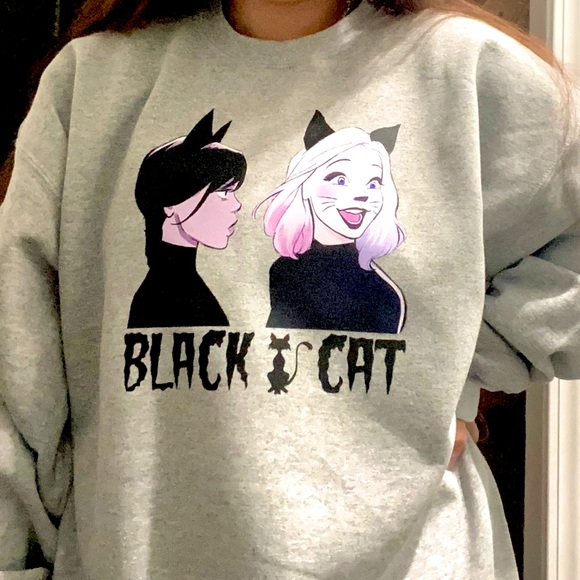 Wednesday Adams black cat sweater - Picture 2 of 2
